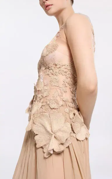Elie Saab Rafia Embroidery On Tulle Top | Thumbnail 4