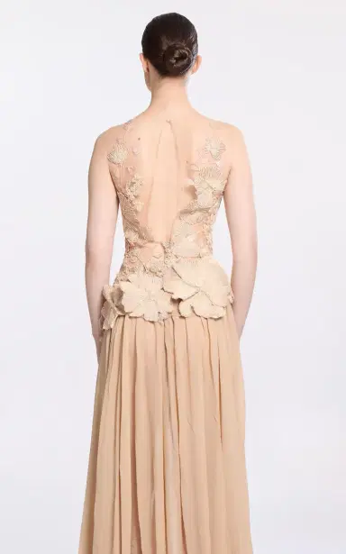 Elie Saab Rafia Embroidery On Tulle Top | Thumbnail 5
