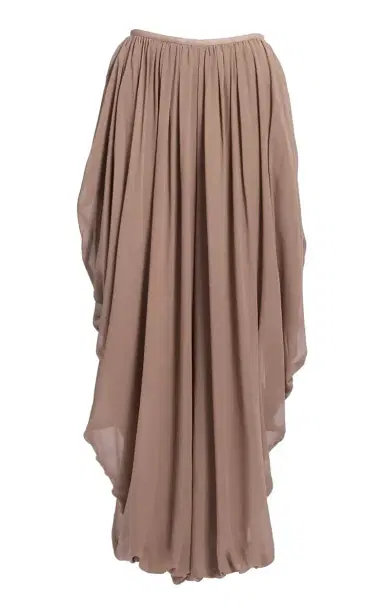 Elie Saab Georgette Silk Pant - Brown | Thumbnail 1