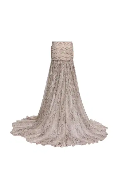 Elie Saab Python-Printed Chiffon Maxi Skirt | Thumbnail 5
