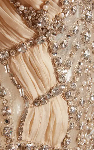 Zuhair Murad Silk Chiffon Beaded Halter Maxi Dress | Thumbnail 4