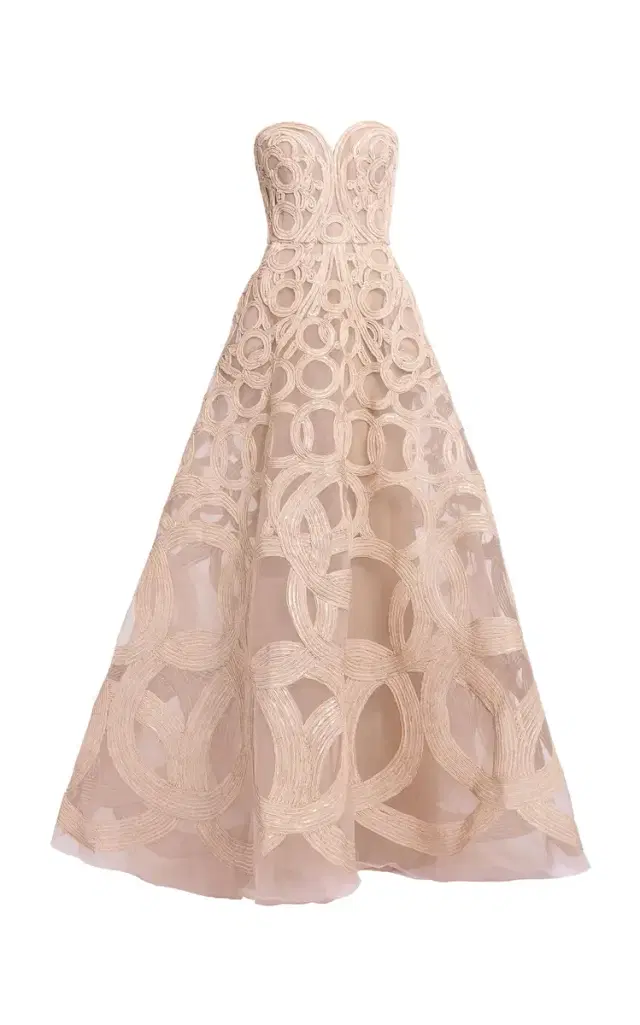 Sequins Embr. Tulle Long Dress