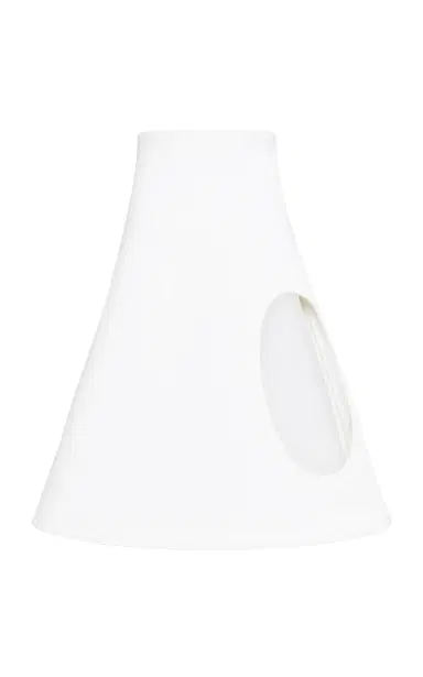 A.W.A.K.E. MODE Plaid Cut-Out Trapeze Mini Skirt - White | Thumbnail 1