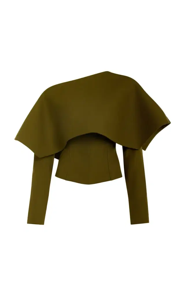 A.W.A.K.E. MODE Asymmetric Wool Collar Knit Top