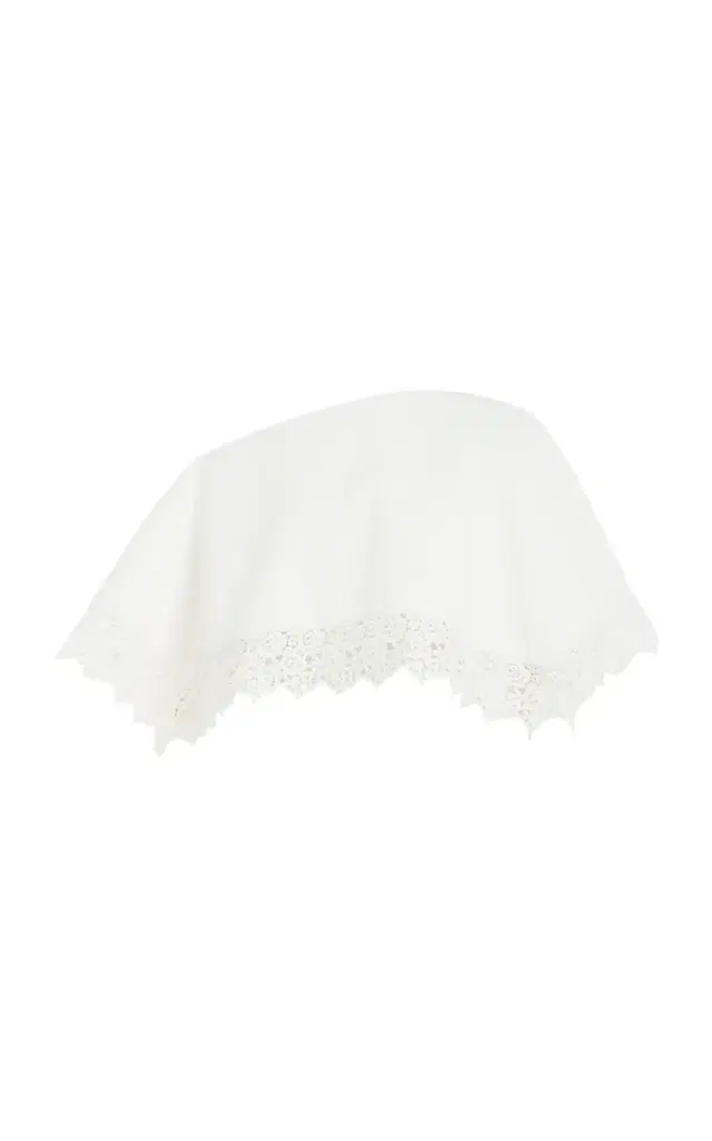 A.W.A.K.E. MODE Cotton-Blend Lace Trim Big Collar Top