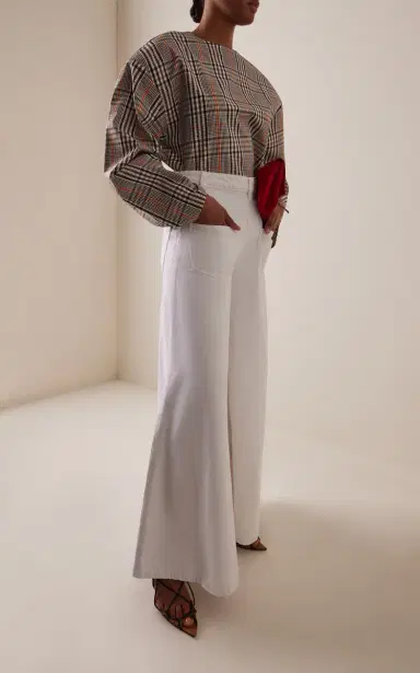 A.W.A.K.E. MODE Puff-Sleeve Cotton-Blend Plaid Top | Thumbnail 3 A.W.A.K.E. MODE Puff-Sleeve Cotton-Blend Plaid Top | Thumbnail 3