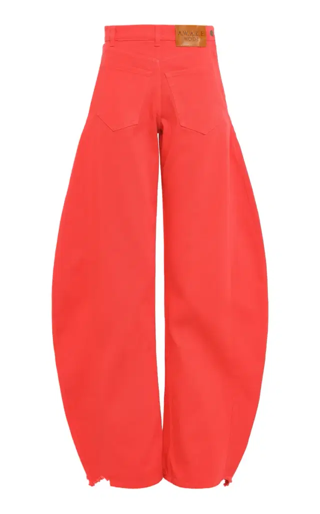 A.W.A.K.E. MODE Mirror Rigid High-Rise Barrel-Leg Jeans