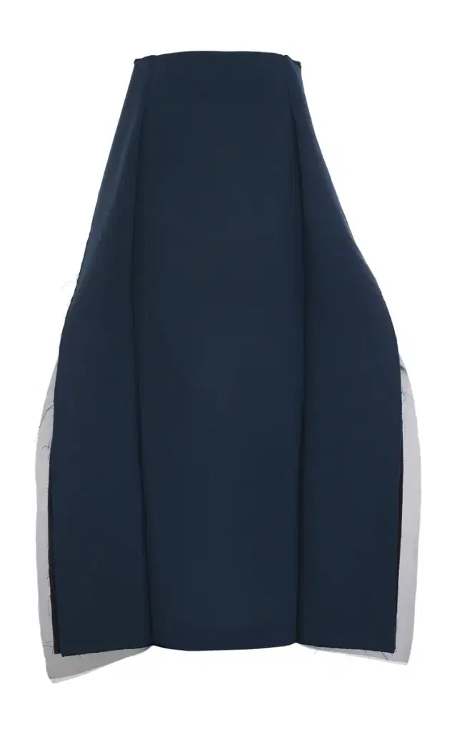 A.W.A.K.E. MODE Panelled Silk-Wool Midi Skirt