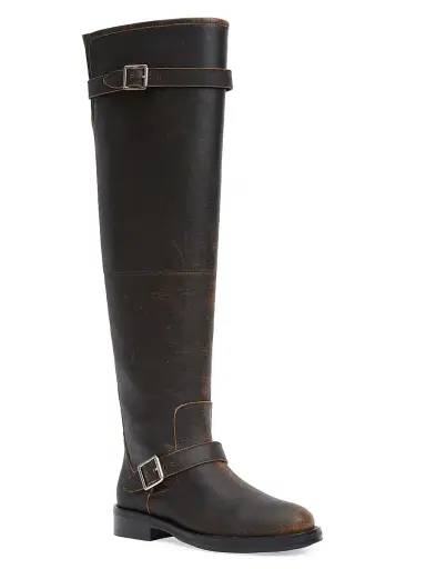 Simkhai Women's Noah Leather Over-the-Knee Boots - Distressed Chocolate - Size 11 | Thumbnail 2 Simkhai Women's Noah Leather Over-the-Knee Boots - Distressed Chocolate - Size 11 | Thumbnail 2