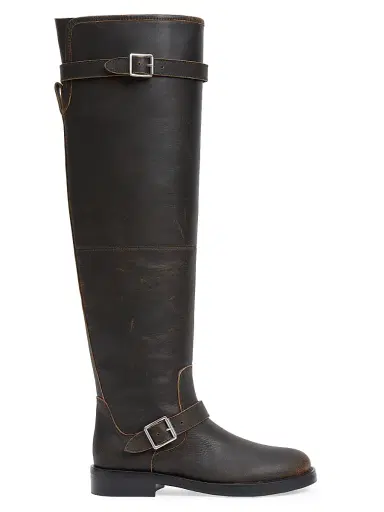 Simkhai Women's Noah Leather Over-the-Knee Boots - Distressed Chocolate - Size 11 | Thumbnail 1 Simkhai Women's Noah Leather Over-the-Knee Boots - Distressed Chocolate - Size 11 | Thumbnail 1