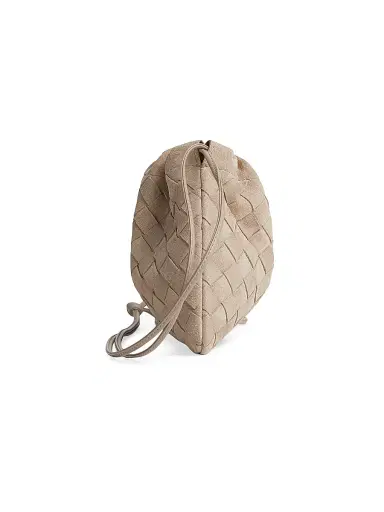 Bottega Veneta Women's Small Dustbag Intrecciato Suede Crossbody Bag - Ecru Gold | Thumbnail 5