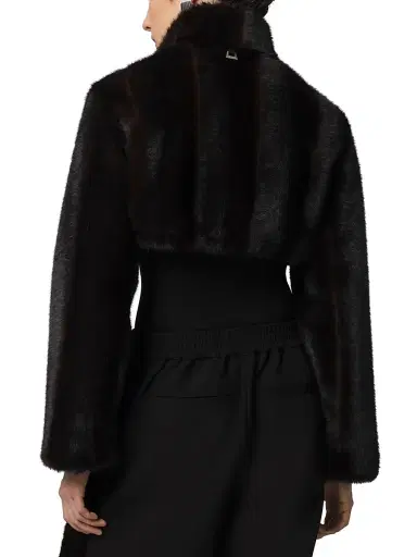 Apparis Women's Odette Faux Fur Crop Bolero - Noir Multi | Thumbnail 5 Apparis Women's Odette Faux Fur Crop Bolero - Noir Multi | Thumbnail 5