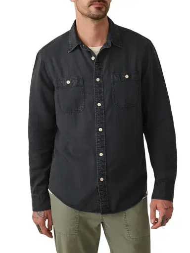 Faherty Brand Men's The Tried & True Chambray Workshirt - Durango Black - Size Small | Thumbnail 1 Faherty Brand Men's The Tried & True Chambray Workshirt - Durango Black - Size Small | Thumbnail 1