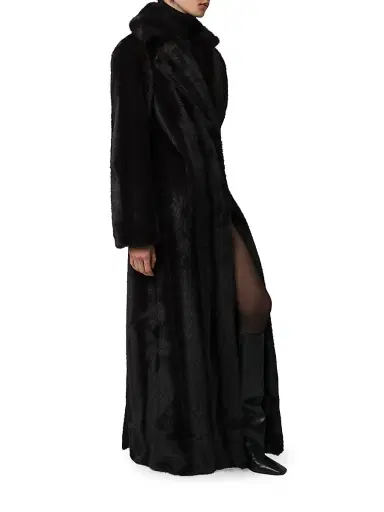 Apparis Women's Gabrielle Faux Fur Long Coat - Noir Multi | Thumbnail 3