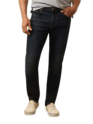 Faherty Brand Men's Stretch Terry Indigo Slim Jeans - Belmar Coast Wash | Thumbnail 1