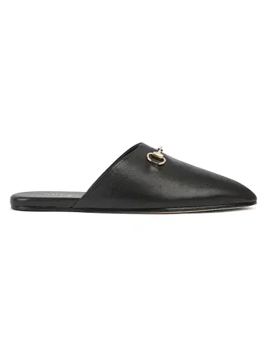 Gucci Men's Lucy Leather Mule Loafers - Black - Size 14 | Thumbnail 1 Gucci Men's Lucy Leather Mule Loafers - Black - Size 14 | Thumbnail 1