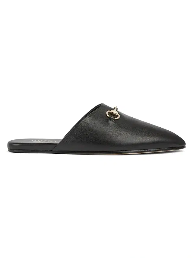 Gucci Men's Lucy Leather Mule Loafers - Black