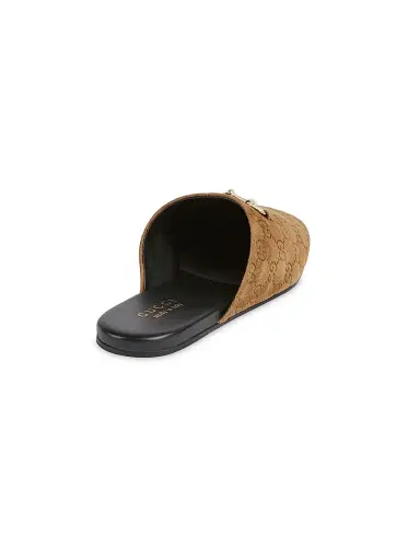Gucci Men's Lucy Logo Suede Mule Loafers - Pepper Brown - Size 13 | Thumbnail 3 Gucci Men's Lucy Logo Suede Mule Loafers - Pepper Brown - Size 13 | Thumbnail 3