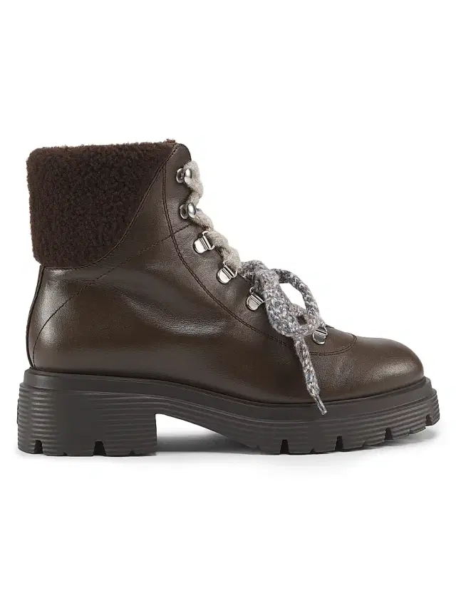 Stuart Weitzman Women's Hudson 40MM Lite Lace-Up Booties - Walnut