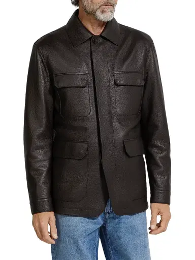 Zegna Men's Deerskin Field Jacket - Dark Brown - Size 48 | Thumbnail 2 Zegna Men's Deerskin Field Jacket - Dark Brown - Size 48 | Thumbnail 2