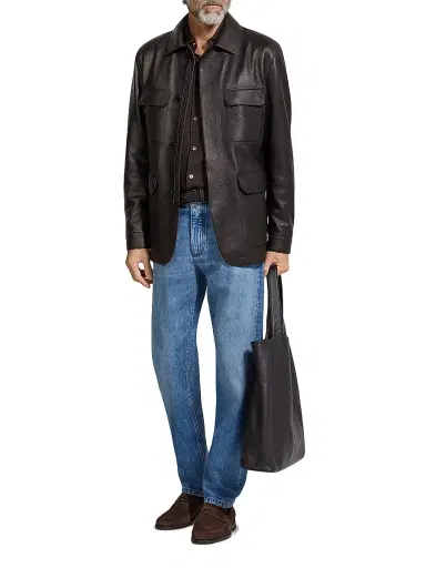Zegna Men's Deerskin Field Jacket - Dark Brown - Size 48 | Thumbnail 5 Zegna Men's Deerskin Field Jacket - Dark Brown - Size 48 | Thumbnail 5