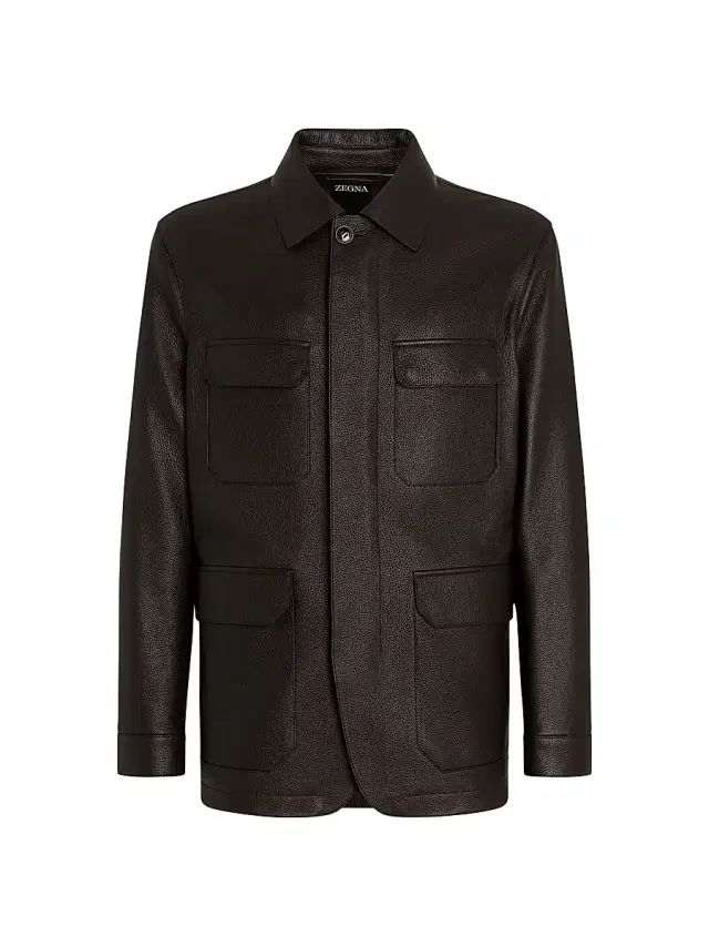 Men's Deerskin Field Jacket - Dark Brown