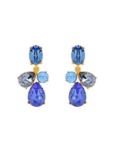 Oscar de la Renta Women's Candy Drop 24K-Gold-Plated & Glass Crystal Earrings - Sapphire | Thumbnail 1 Oscar de la Renta Women's Candy Drop 24K-Gold-Plated & Glass Crystal Earrings - Sapphire | Thumbnail 1