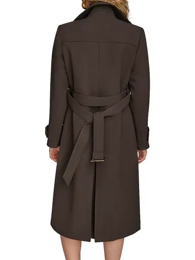 Donna Karan New York Women's Belted Notched-Collar Trench Coat - Chocolate - Size XS | Thumbnail 6 Donna Karan New York Women's Belted Notched-Collar Trench Coat - Chocolate - Size XS | Thumbnail 6