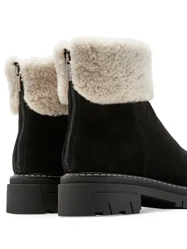 La Canadienne Women's Dwayne Suede Shearling-Cuff Boots | Thumbnail 4 La Canadienne Women's Dwayne Suede Shearling-Cuff Boots | Thumbnail 4