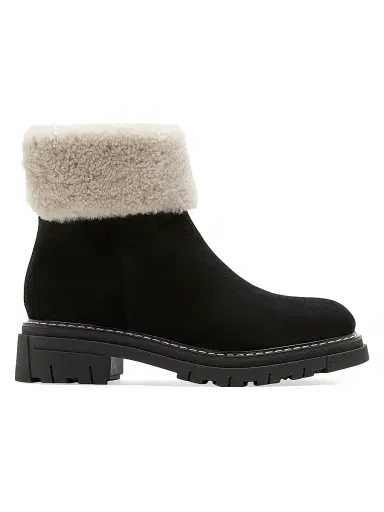 La Canadienne Women's Dwayne Suede Shearling-Cuff Boots | Thumbnail 1 La Canadienne Women's Dwayne Suede Shearling-Cuff Boots | Thumbnail 1