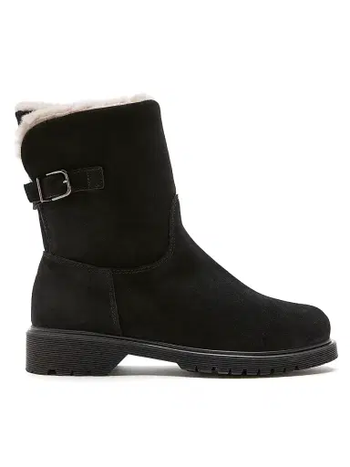 La Canadienne Women's 40MM Shearling-Lined Suede Booties - Black Suede - Size 8.5 | Thumbnail 1 La Canadienne Women's 40MM Shearling-Lined Suede Booties - Black Suede - Size 8.5 | Thumbnail 1