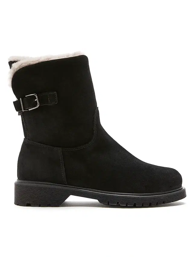 La Canadienne Women's 40MM Shearling-Lined Suede Booties - Black Suede