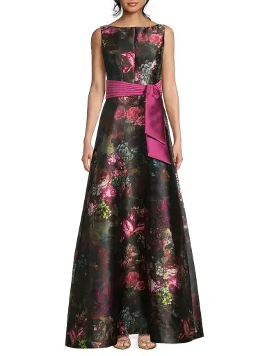 Kay Unger Women's Nicoletta Floral Print Gown - Mulberry Multi | Thumbnail 3