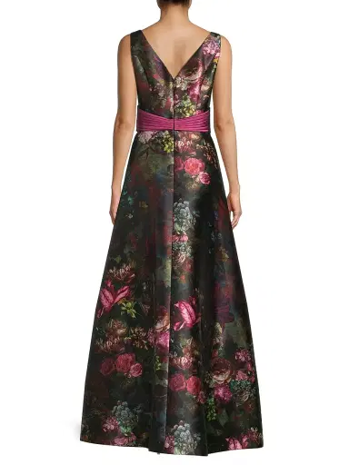 Kay Unger Women's Nicoletta Floral Print Gown - Mulberry Multi | Thumbnail 5