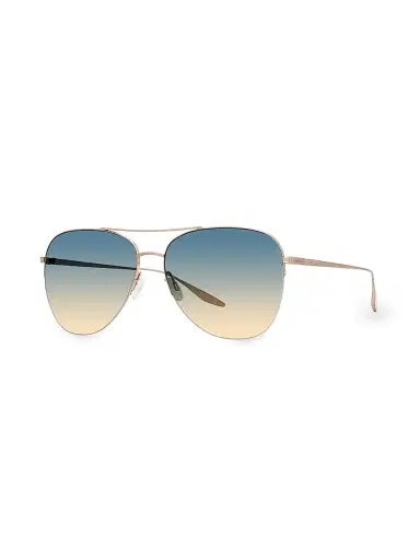 Barton Perreira Women's Chevalier 60MM Aviator Sunglasses - Blue Gold | Thumbnail 1