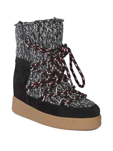 Isabel Marant Women's Nowles 40MM Shearling-Lined Wool Platform Boots - Black - Size 6 | Thumbnail 2
