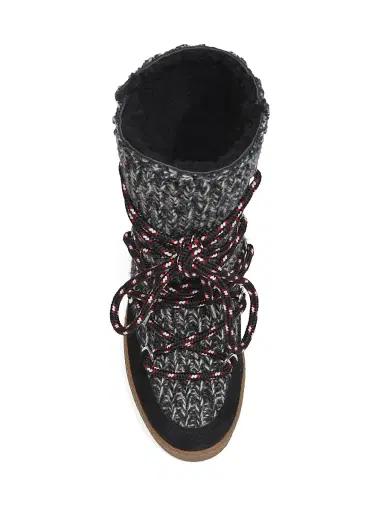 Isabel Marant Women's Nowles 40MM Shearling-Lined Wool Platform Boots - Black - Size 6 | Thumbnail 4