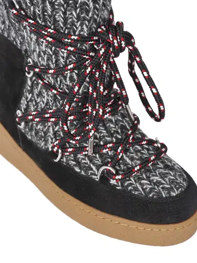 Isabel Marant Women's Nowles 40MM Shearling-Lined Wool Platform Boots - Black - Size 6 | Thumbnail 5