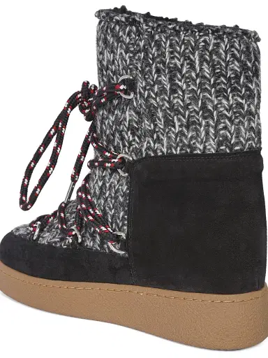 Isabel Marant Women's Nowles 40MM Shearling-Lined Wool Platform Boots - Black - Size 6 | Thumbnail 7