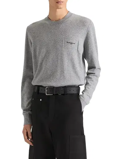 Givenchy Men's Sweater in Wool and Cashmere - Light Grey Melange - Size XXL | Thumbnail 3