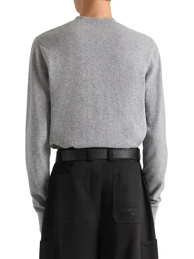 Givenchy Men's Sweater in Wool and Cashmere - Light Grey Melange - Size XXL | Thumbnail 4