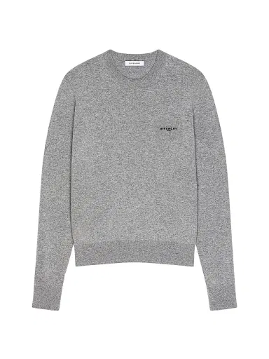 Givenchy Men's Sweater in Wool and Cashmere - Light Grey Melange - Size XXL | Thumbnail 1