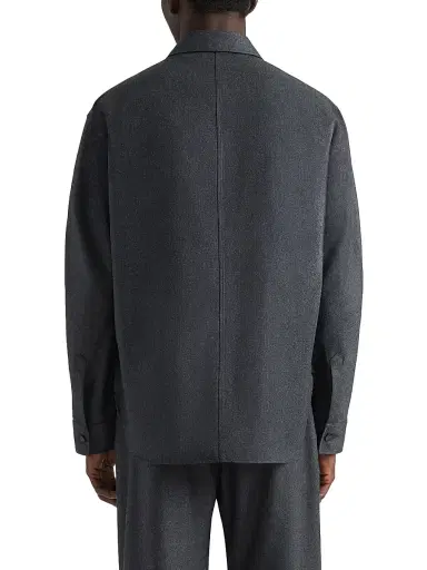 Givenchy Men's Couture Seam Overshirt in Flannel - Grey Mix - Size XS | Thumbnail 3