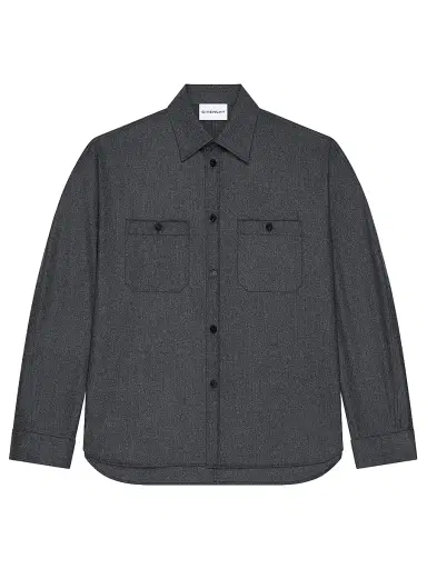 Givenchy Men's Couture Seam Overshirt in Flannel - Grey Mix - Size XS | Thumbnail 1