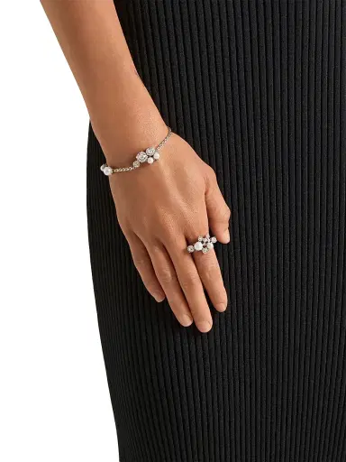 Givenchy Women's Crystal Pearl Bracelet Necklace in Metal, Crystals and Pearls - White Silvery | Thumbnail 2 Givenchy Women's Crystal Pearl Bracelet Necklace in Metal, Crystals and Pearls - White Silvery | Thumbnail 2