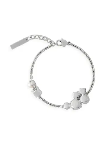 Givenchy Women's Crystal Pearl Bracelet Necklace in Metal, Crystals and Pearls - White Silvery | Thumbnail 3 Givenchy Women's Crystal Pearl Bracelet Necklace in Metal, Crystals and Pearls - White Silvery | Thumbnail 3