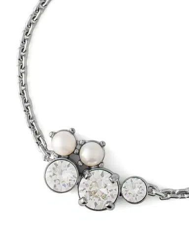 Givenchy Women's Crystal Pearl Bracelet Necklace in Metal, Crystals and Pearls - White Silvery | Thumbnail 4 Givenchy Women's Crystal Pearl Bracelet Necklace in Metal, Crystals and Pearls - White Silvery | Thumbnail 4