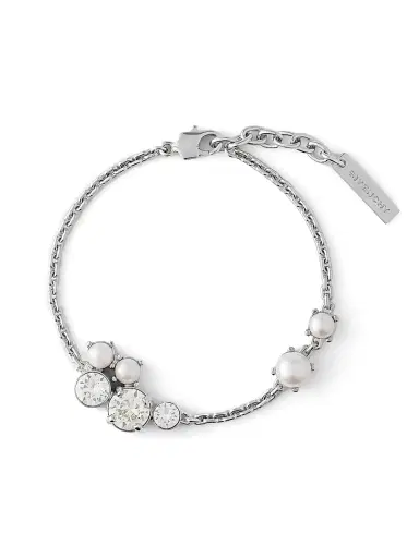 Givenchy Women's Crystal Pearl Bracelet Necklace in Metal, Crystals and Pearls - White Silvery | Thumbnail 1 Givenchy Women's Crystal Pearl Bracelet Necklace in Metal, Crystals and Pearls - White Silvery | Thumbnail 1