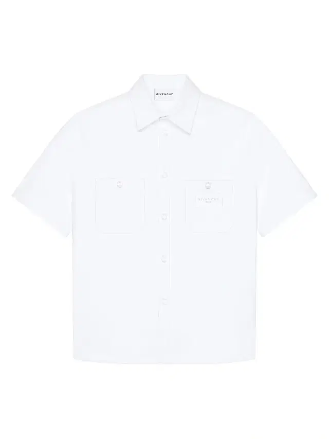Men's Couture Seam Shirt in Cotton with Patch - White