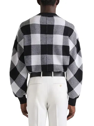 Givenchy Men's Checked Sweater in Wool - Black White - Size XXL | Thumbnail 3 Givenchy Men's Checked Sweater in Wool - Black White - Size XXL | Thumbnail 3